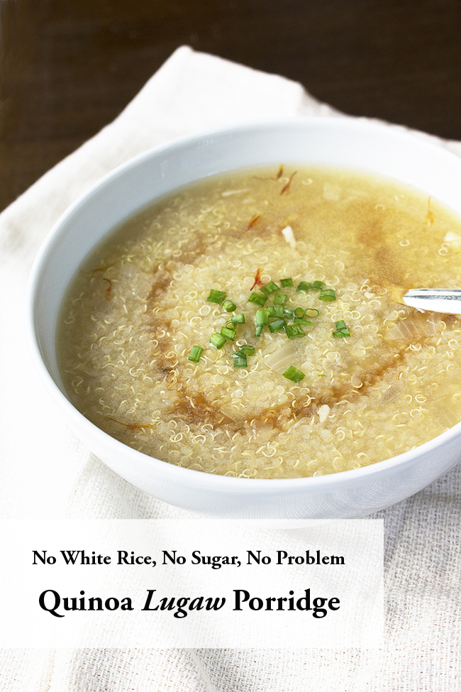 lugaw quinoa filipino rice porridge sugar ingredient cook astigvegan bowl